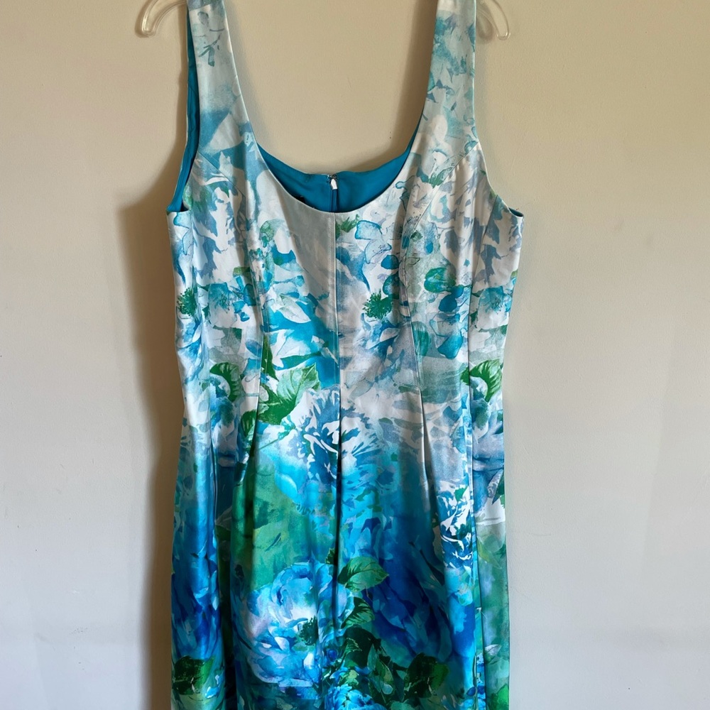Nine West Blue and Green Midi Dress